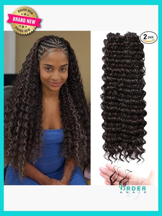Curly Deep Wave Crochet Hair Synthetic Pre-Separated Feather Y2K Chic main image 7